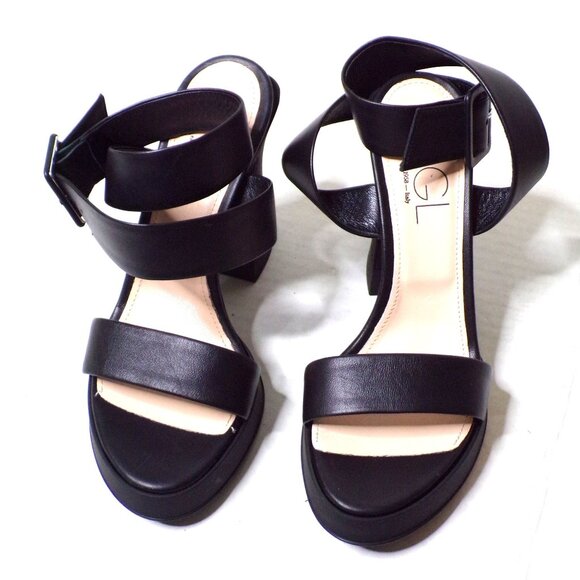 🆕 AGL Attilio Giusti Leombruni Janis Platform Sandal Shoes Leather Black 8.5 - Picture 7 of 12